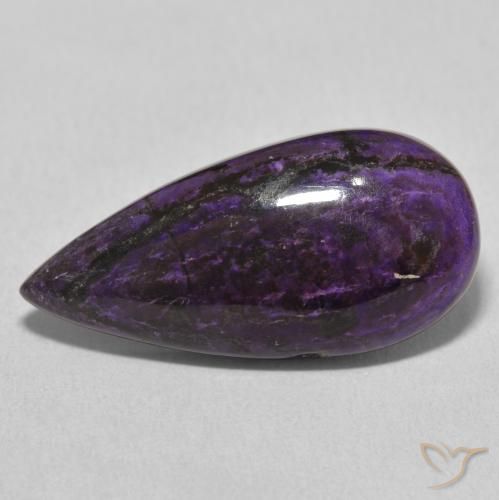 11.69ct Natural Medium Violet Charoite, Pear Shape, Opaque