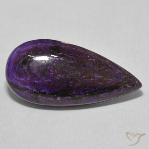 11.69 ct Violet Charoite Stone, Natural Charoite in Pear Cabochon Shape for Sale