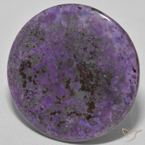 30.89 ct Violet Charoite Stone, Natural Charoite in Round Cabochon Shape for Sale