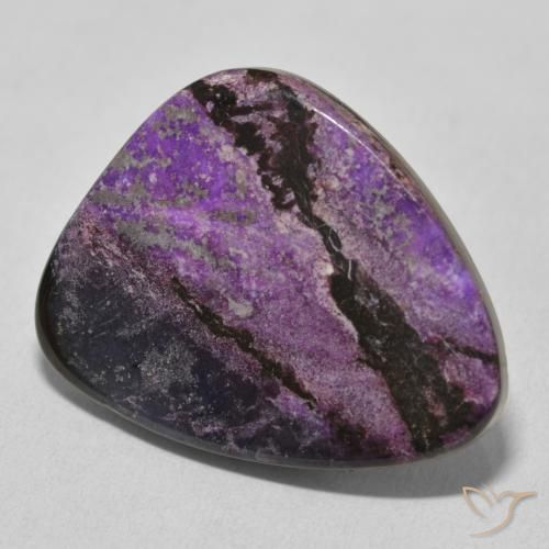 21.42 ct Violet Charoite Stone, Natural Charoite in Fancy Cabochon Shape for Sale