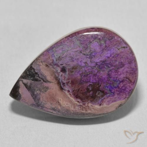 18.65ct Natural Medium Violet Charoite, Pear Shape, Opaque