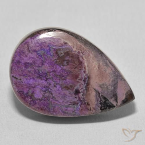 18.65 ct Violet Charoite Stone, Natural Charoite in Pear Cabochon Shape for Sale