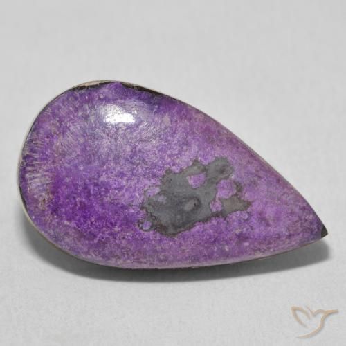 14.02 ct Violet Charoite Stone, Natural Charoite in Pear Cabochon Shape for Sale
