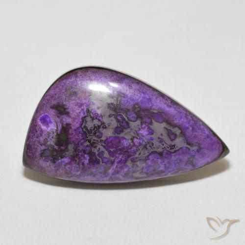 21.47ct Natural Deep Violet Charoite, Pear Shape, Opaque