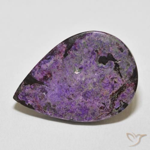 19.23ct Natural Velvet Purple Violet Charoite, Pear Shape, Opaque