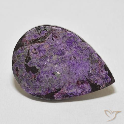 19.23 ct Violet Charoite Stone, Natural Charoite in Pear Cabochon Shape for Sale