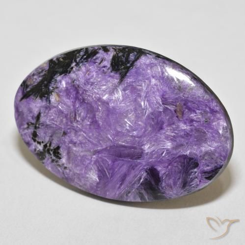 38.49 ct Violet Charoite Stone, Natural Charoite in Oval Cabochon Shape for Sale