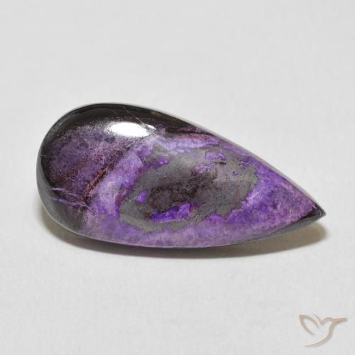 15.16ct Natural Medium Deep Violet Charoite, Pear Shape, Opaque