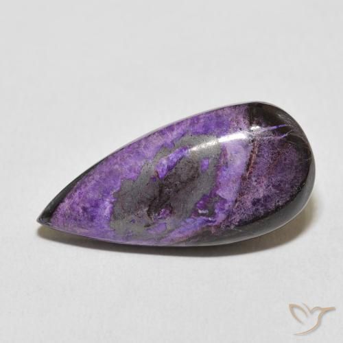 15.16 ct Violet Charoite Stone, Natural Charoite in Pear Cabochon Shape for Sale