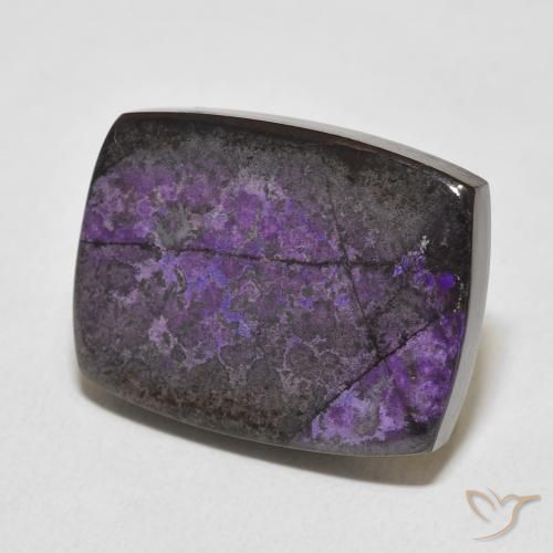 19.90 ct Violet Charoite Stone, Natural Charoite in Cushion Cabochon Shape for Sale