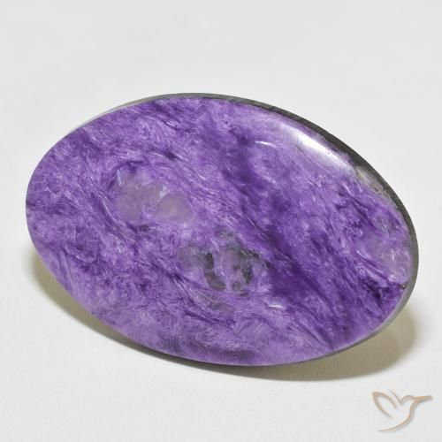 38.87 ct Violet Charoite Stone, Natural Charoite in Oval Cabochon Shape for Sale