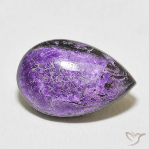 11.70 ct Violet Charoite Stone, Natural Charoite in Pear Cabochon Shape for Sale