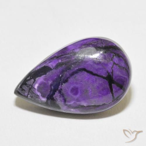 13.29ct Natural Dark Violet Charoite, Pear Shape, Opaque