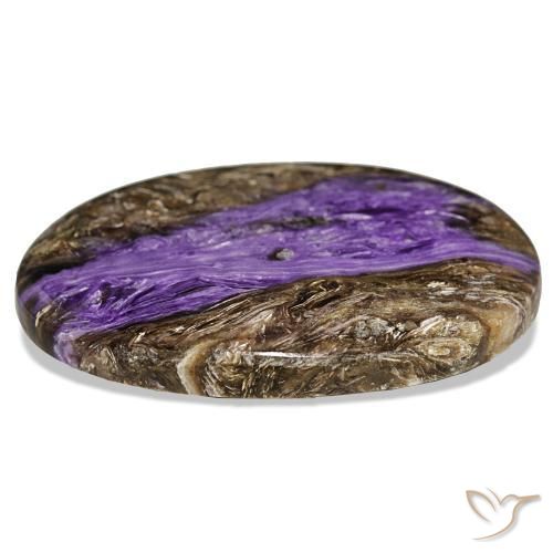 Charoite Gemstone in 41.4 x 25.8 mm Size for Sale, Charoite Stone in Dark Violet Color