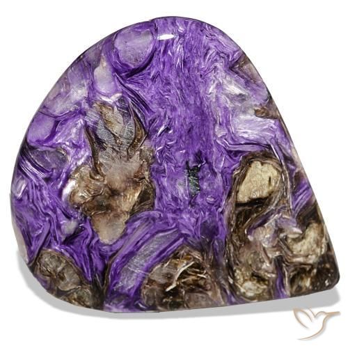 80.16 ct Violet Charoite Stone, Natural Charoite in Pear Cabochon Shape for Sale