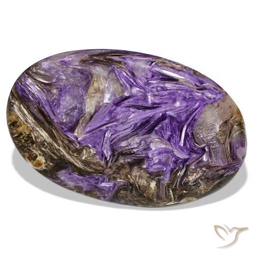 51.52 ct Violet Charoite Stone, Natural Charoite in Oval Cabochon Shape for Sale