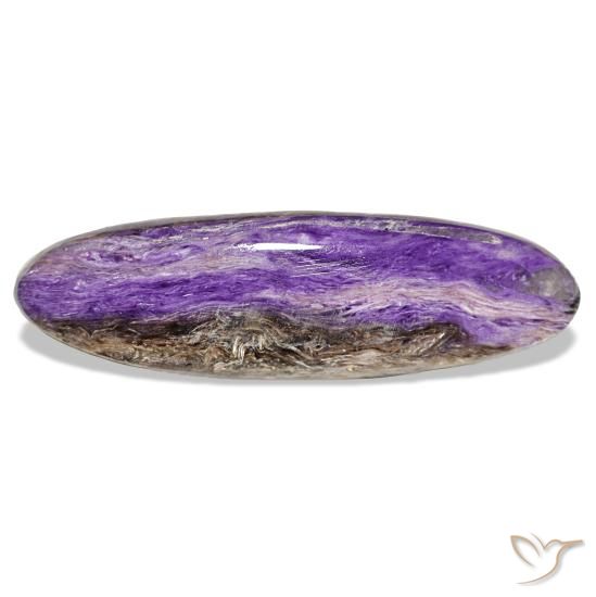 23.32 ct Violet Charoite Gemstone, Charoite Gem in Oval Cabochon Shape for Sale.