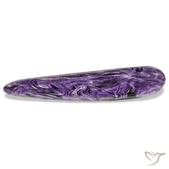 12.66 ct Violet Charoite Stone, Natural Charoite in Pear Cabochon Shape for Sale