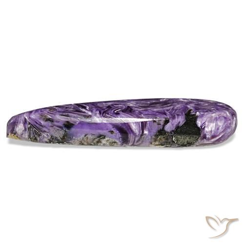 Charoite Gemstone in 36.8 x 7 mm Size for Sale, Charoite Stone in Medium Deep Violet Color
