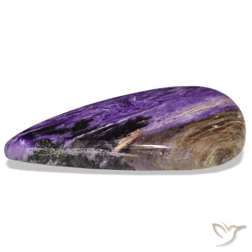 Charoite Gemstone in 43.2 x 20.2 mm Size for Sale, Charoite Stone in Dark Violet Color