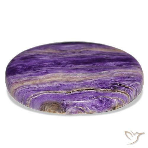 Charoite Gemstone in 34.3 x 26.2 mm Size for Sale, Charoite Stone in Velvet Purple Violet Color