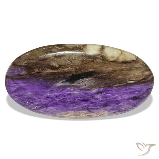 26.14 ct Violet Charoite Gemstone, Charoite Gem in Oval Cabochon Shape for Sale.
