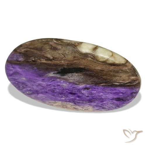 26.14 ct Violet Charoite Stone, Natural Charoite in Oval Cabochon Shape for Sale