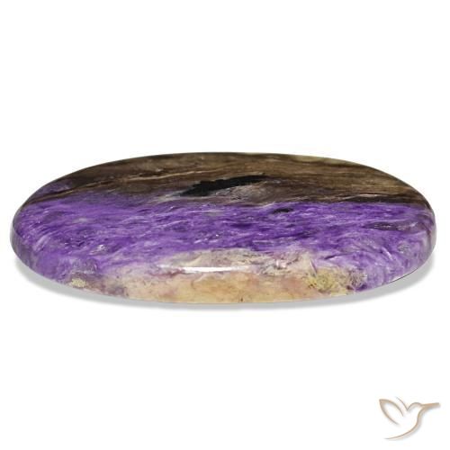Charoite Gemstone in 36.4 x 18.3 mm Size for Sale, Charoite Stone in Medium Deep Violet Color
