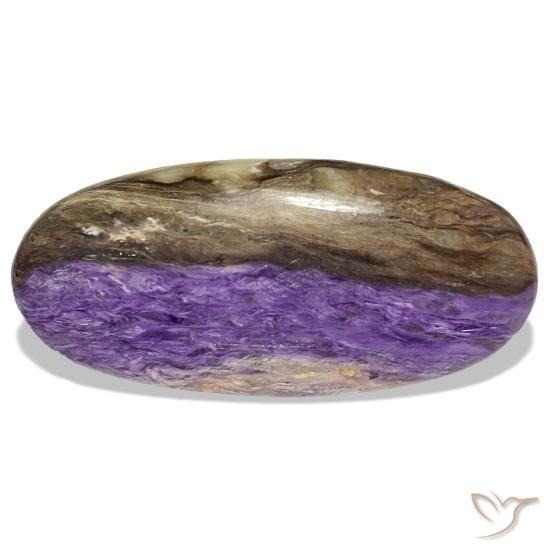 46.40 ct Violet Charoite Gemstone, Charoite Gem in Oval Cabochon Shape for Sale.