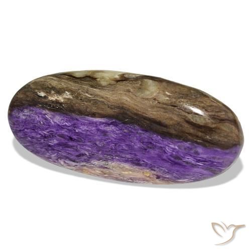 46.40 ct Violet Charoite Stone, Natural Charoite in Oval Cabochon Shape for Sale