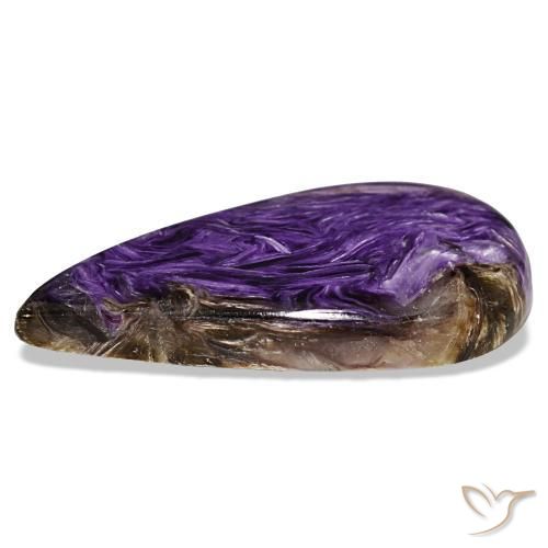 Charoite Gemstone in 32.6 x 15.6 mm Size for Sale, Charoite Stone in Medium Deep Violet Color