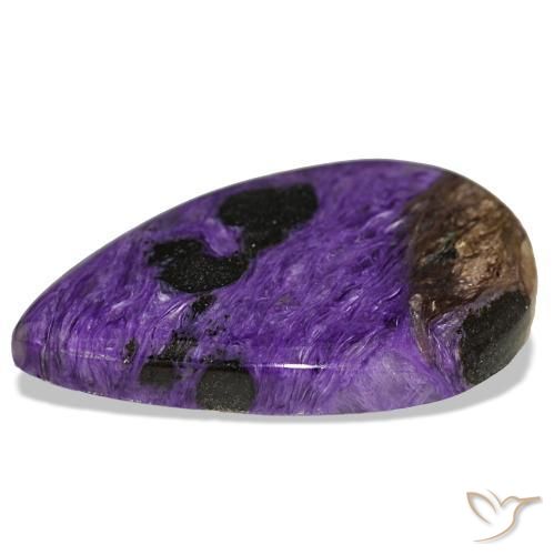 Charoite Gemstone in 33.9 x 22 mm Size for Sale, Charoite Stone in Medium Dark-Violet Color