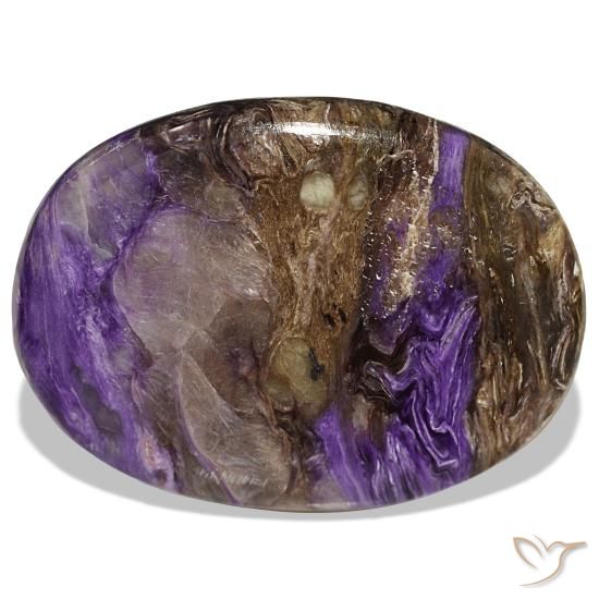 51.30 ct Violet Charoite Gemstone, Charoite Gem in Oval Cabochon Shape for Sale.