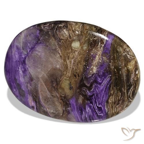 51.30 ct Violet Charoite Stone, Natural Charoite in Oval Cabochon Shape for Sale