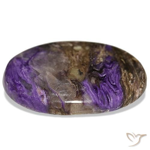 Charoite Gemstone in 38.3 x 28 mm Size for Sale, Charoite Stone in Medium Violet Color