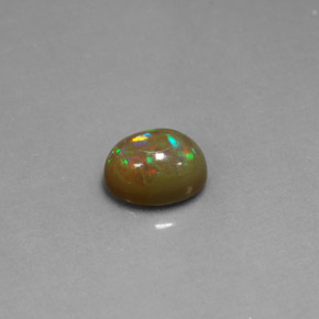 1.03 ct Multicolor Chocolate Opal Gemstone, Chocolate Opal Gem in Oval Cabochon Shape for Sale.