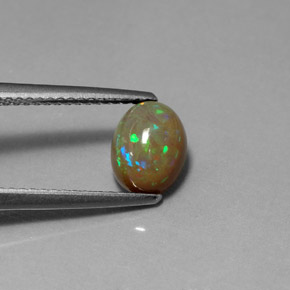 1.03 ct Multicolor Chocolate Opal Stone, Natural Chocolate Opal in Oval Cabochon Shape for Sale