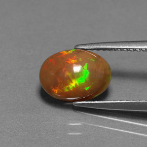 1.30 ct Multicolor Chocolate Opal Gemstone, Chocolate Opal Gem in Oval Cabochon Shape for Sale.