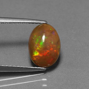 1.30 ct Multicolor Chocolate Opal Stone, Natural Chocolate Opal in Oval Cabochon Shape for Sale
