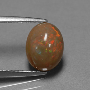 1.42 ct Multicolor Chocolate Opal Gemstone, Chocolate Opal Gem in Oval Cabochon Shape for Sale.