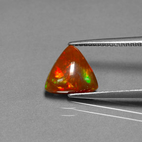 1.63 ct Multicolor Chocolate Opal Gemstone, Chocolate Opal Gem in Trillion Cabochon Shape for Sale.