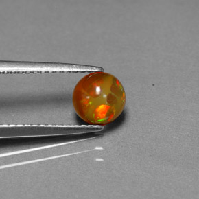 0.60 ct Multicolor Chocolate Opal Stone, Natural Chocolate Opal in Round Cabochon Shape for Sale
