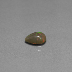0.61 ct Multicolor Chocolate Opal Stone, Natural Chocolate Opal in Pear Cabochon Shape for Sale