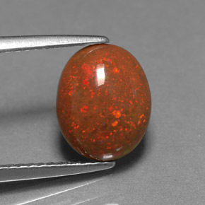 1.66 ct Multicolor Chocolate Opal Gemstone, Chocolate Opal Gem in Oval Cabochon Shape for Sale.