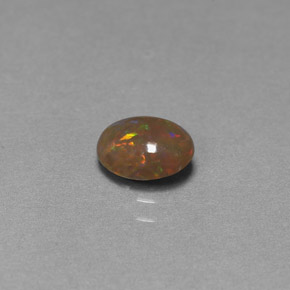 0.60 ct Multicolor Chocolate Opal Stone, Natural Chocolate Opal in Oval Cabochon Shape for Sale