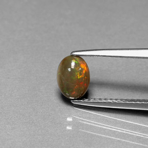 0.46 ct Multicolor Chocolate Opal Gemstone, Chocolate Opal Gem in Oval Cabochon Shape for Sale.