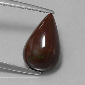 3.83 ct Brown Chocolate Opal Stone, Natural Chocolate Opal in Pear Cabochon Shape for Sale