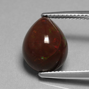 5.45 ct Multicolor Chocolate Opal Stone, Natural Chocolate Opal in Pear Cabochon Shape for Sale