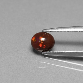 0.43 ct Multicolor Chocolate Opal Gemstone, Chocolate Opal Gem in Oval Cabochon Shape for Sale.