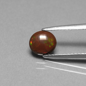 0.44 ct Multicolor Chocolate Opal Gemstone, Chocolate Opal Gem in Oval Cabochon Shape for Sale.